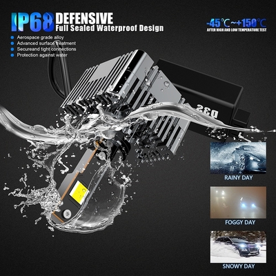 Silver Car LED Headlight Bulbs 5500k Color Temperature 0.035kw Power