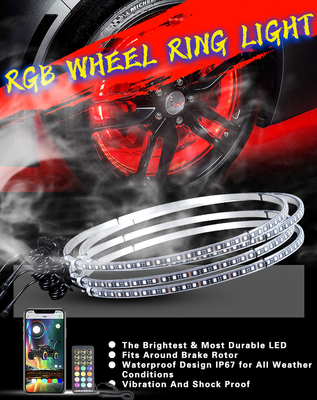 12V Multicolor LED Headlights , Singal Row Led Rgb Car Lights